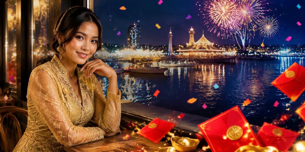 Pemain wanita berbaju kebaya menerima bonus amplop merah alladin99